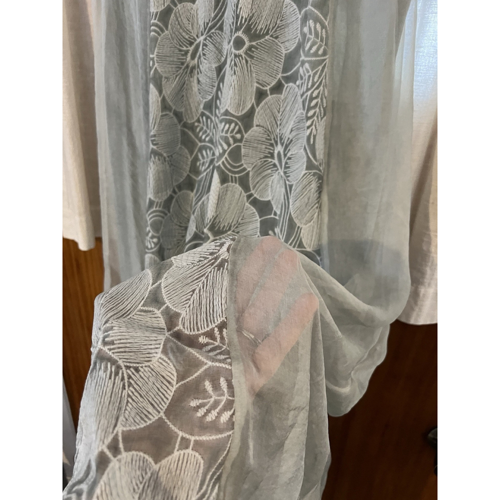 Boho Green Hi Low Hem Embroidered Floral Sleeveless Summer Dress A-Line NWT - Picture 7 of 11